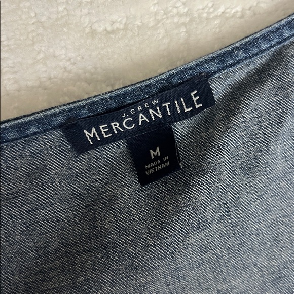 J. Crew Mercantile denim chambray short sleeve faux wrap dress with ruffle hem M - Picture 10 of 12